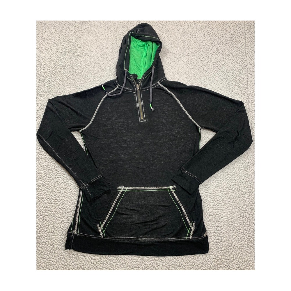 Buckle Black Fleece Hoodie Mens Medium Black Athletic Fit 1/4 Zip BB4055